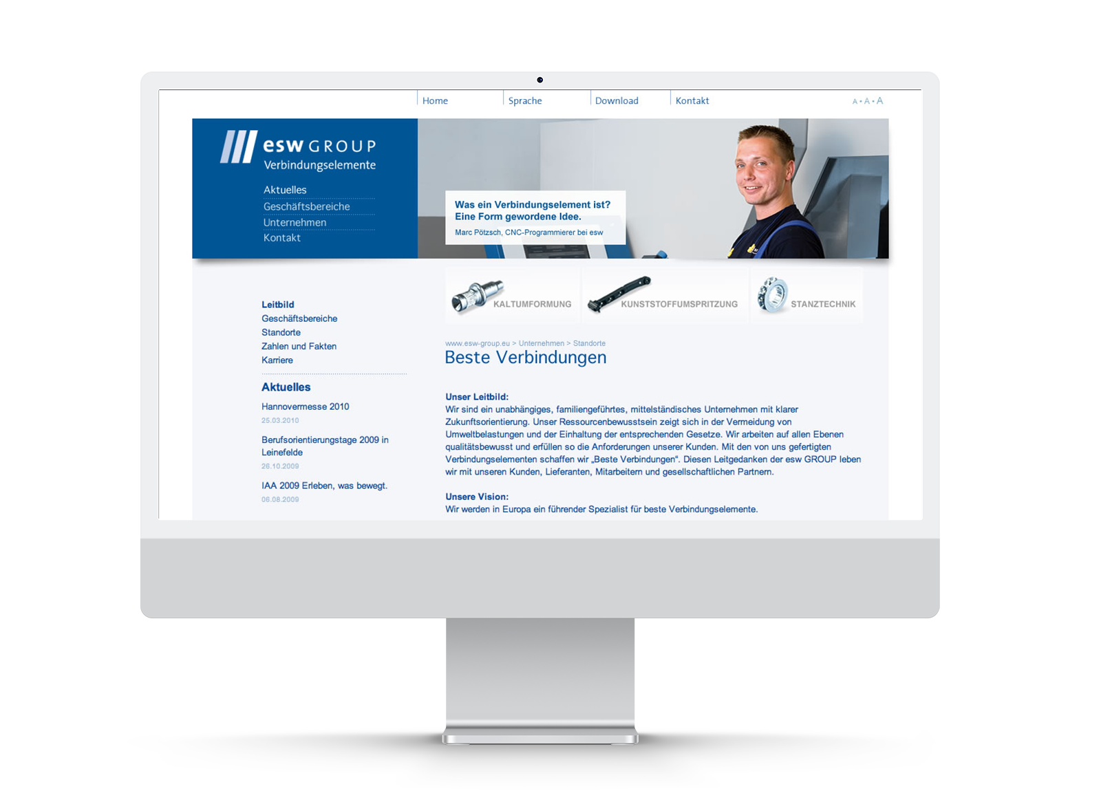 Werbeagentur Landsiedel Müller Flagmeyer, Nordhausen: esw Eichsfelder Schraubenwerk Website