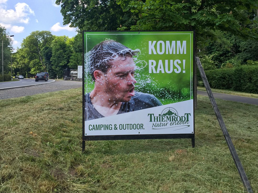 Werbeagentur Landsiedel Müller Flagmeyer, Nordhausen: Thiemrodt Outdoor Kampagne „Komm raus!“